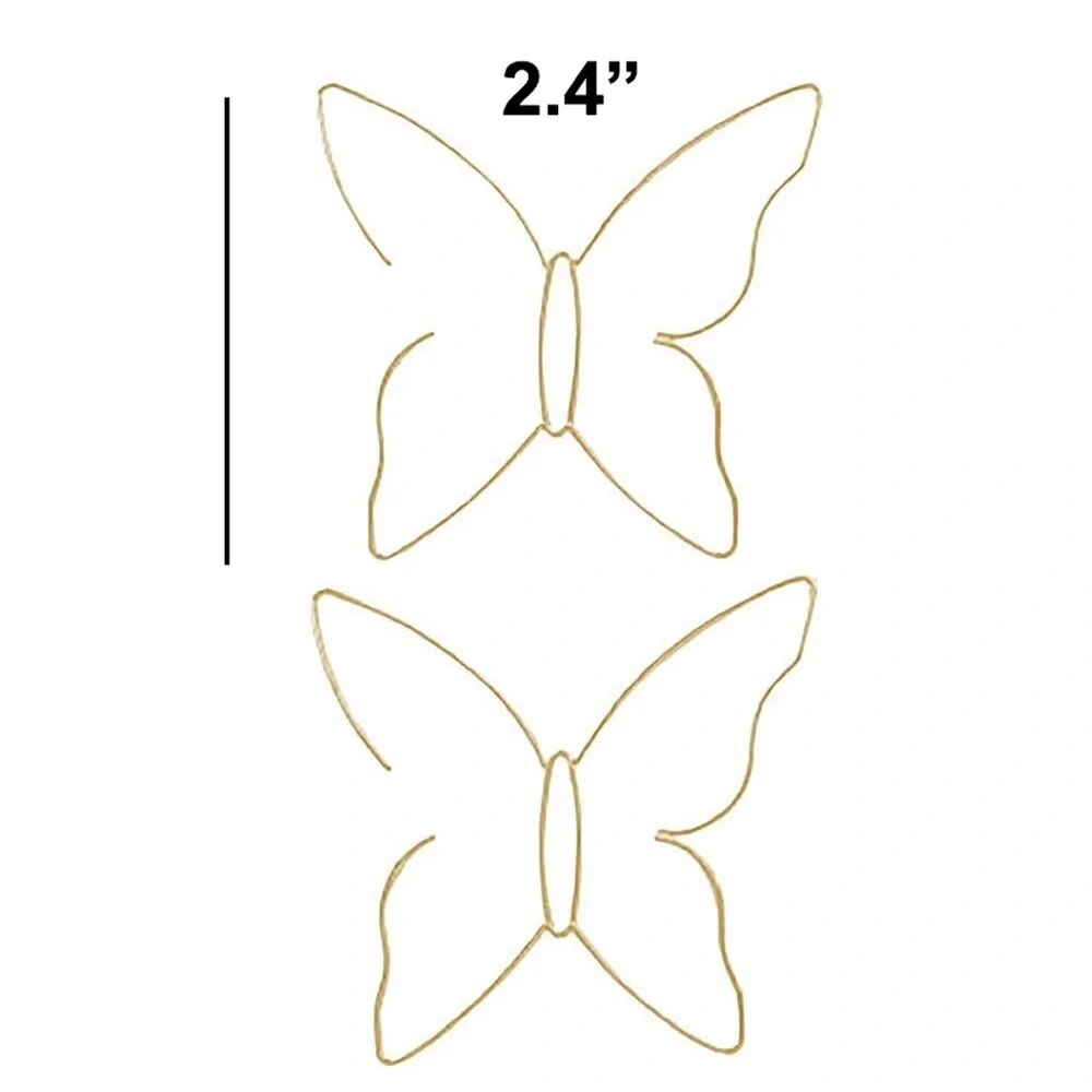 Any 3/$25! Gold Ear Wire Threader Butterfly Silhouette Earrings - Picture 6 of 8